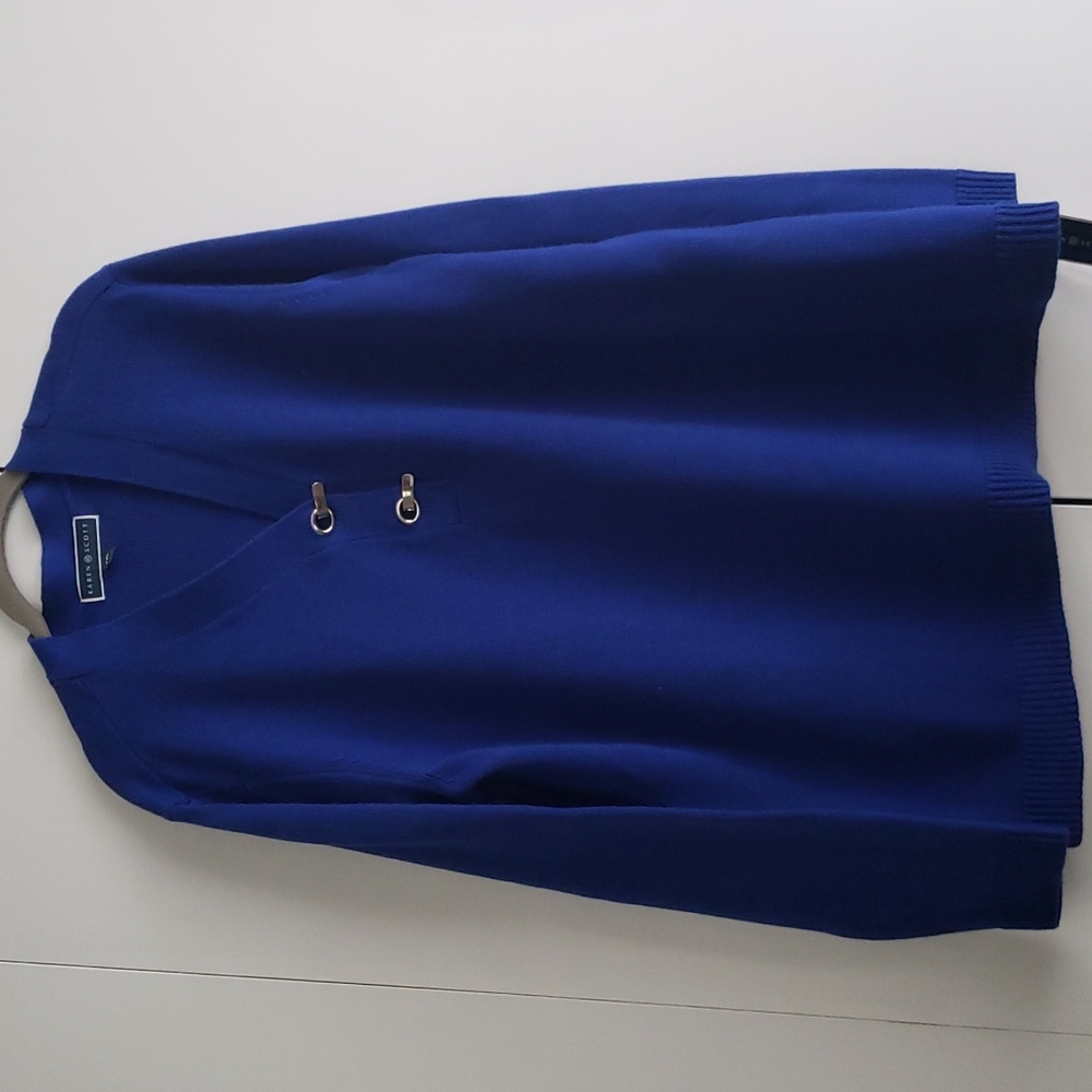 Bright blue sweater